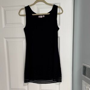 LOGO by Lori Goldstein Black Sleeveless Dress with Sheer Hem